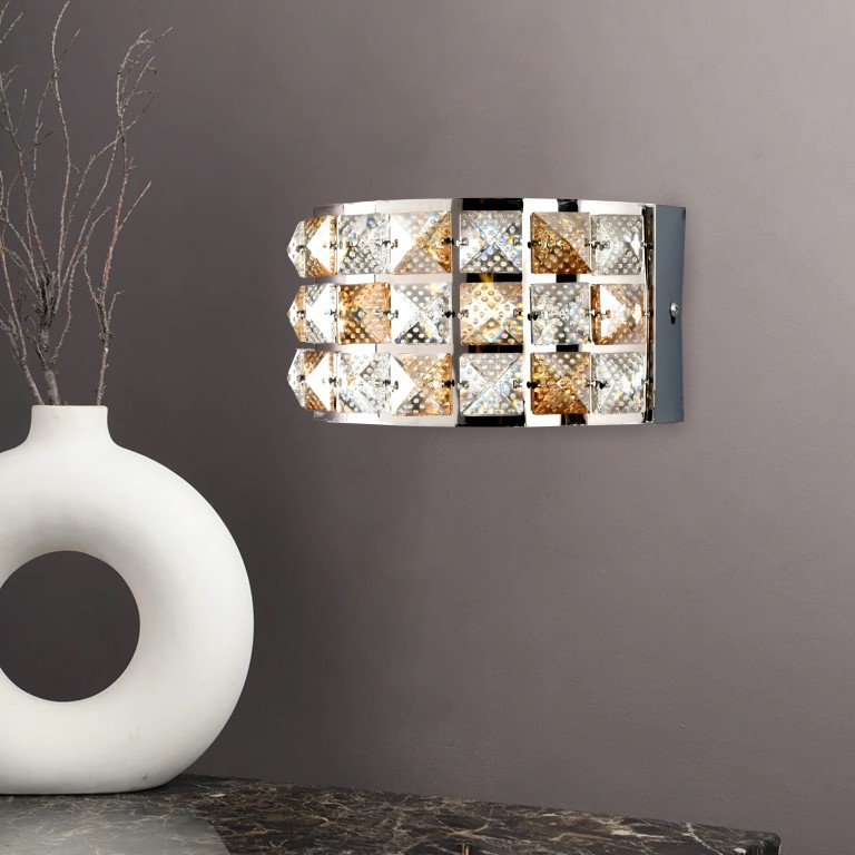 Luxurious Design Clear Crystal Light Wall Sconce Light in Gold (1062/1)