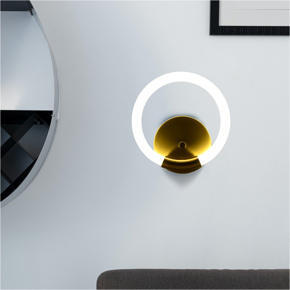 Round Electroplated Metal Bedside Wall Ceiling Light with Spot - Warm White (4015)