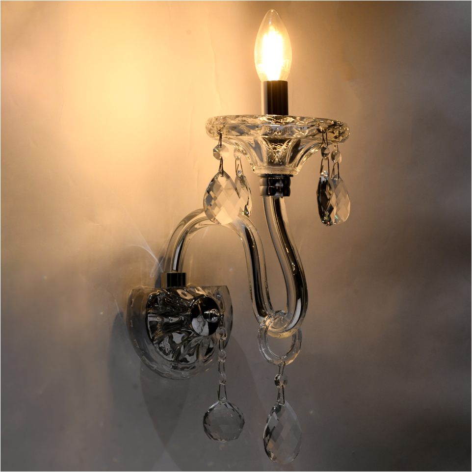Sparkle Gold Metal & Glass Candle Wall Light (HL84558/1)