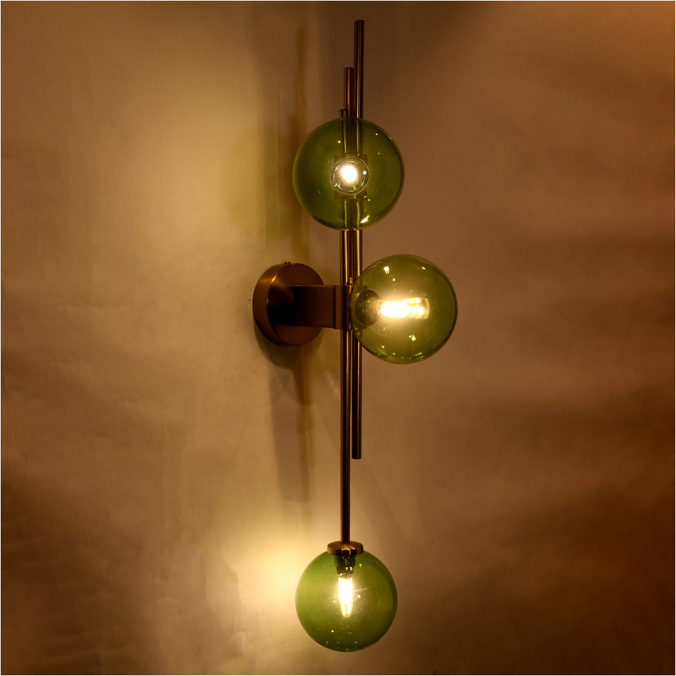 Smokey Glass Ball Wall Light (JS66)